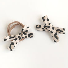 Load image into Gallery viewer, Leopard Print Hand Tied Cotton Hair Bow

