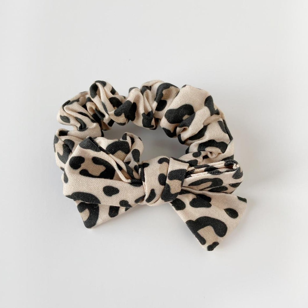 Leopard Print Bow Scrunchie